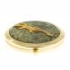 Зеркальце круглое из змеевика ящерица прямая цвет золото 122745