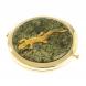Зеркальце круглое из змеевика ящерица прямая цвет золото 122745