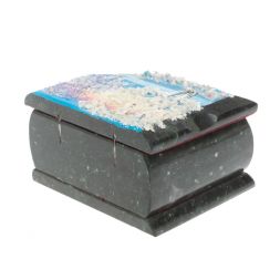 Шкатулка с расписной крышкой Зима 11х9х6,5 см