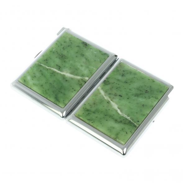 Портсигар 20 сигарет с зажигалкой камень нефрит 128683