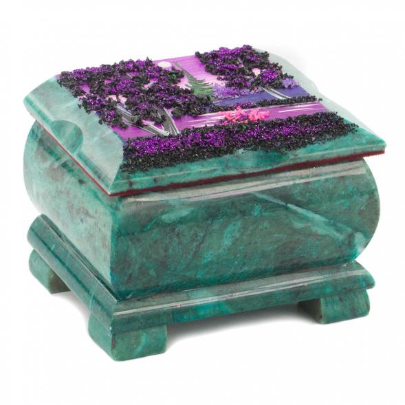 Шкатулка с расписной крышкой Рассвет 10х8х7 см 120090