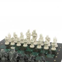 Шахматы "Средневековье" доска 40х40 см шабровский змеевик