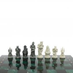 Шахматы "Средневековье" доска 40х40 см шабровский змеевик