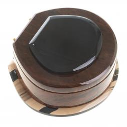 Шкатулка &amp;quot;Ракушка&amp;quot; камень обсидиан 12,5х12,5х5 см