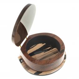 Шкатулка &amp;quot;Ракушка&amp;quot; камень обсидиан 12,5х12,5х5 см