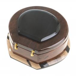 Шкатулка &amp;quot;Ракушка&amp;quot; камень обсидиан 12,5х12,5х5 см