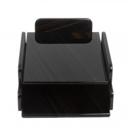 Лоток для бумаг А4 двухъярусный черный обсидиан