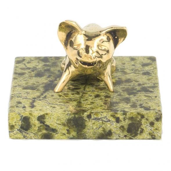 Статуэтка из бронзы и змеевика &amp;quot;Поросенок сидит&amp;quot; 119360