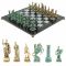 Шахматы "Древний Рим" фигуры бронза / патина 44х44 см серый мрамор