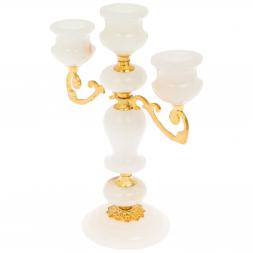 Подсвечник из белого оникса 20,5х10х24 см