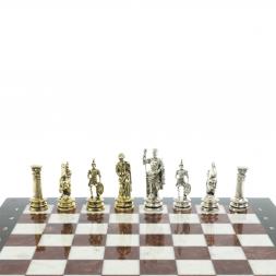 Шахматы сувенирные &amp;quot;Древний Рим&amp;quot; из камня мрамор и лемезит 44х44 см