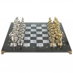 Шахматы "Восточные" доска 40х40 см серый мрамор фигуры металлические