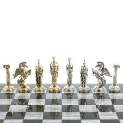 Шахматы "Восточные" доска 40х40 см серый мрамор фигуры металлические