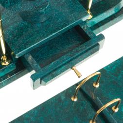 Настольный набор с символикой России из змеевика