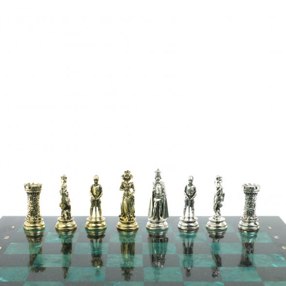 Шахматы &amp;quot;Средневековые рыцари&amp;quot; доска из змеевика 44х44 см 128463