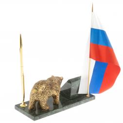 Флагшток с ручкой &amp;quot;Медведь&amp;quot; из змеевика