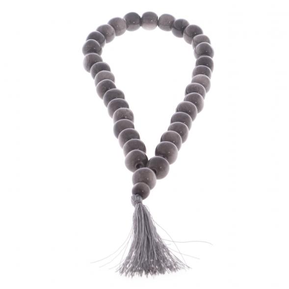 Четки из серого обсидиана 33 бусины круглые 122087