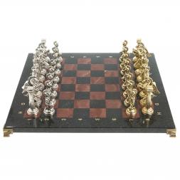 Шахматы "Восточные" доска 40х40 см лемезит змеевик фигуры металл