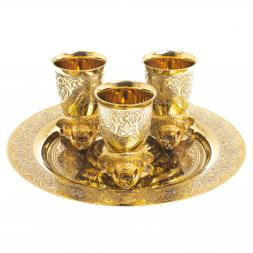 Подарочный набор "Тигр" тарелка и 3 стопки перевертыша Златоуст