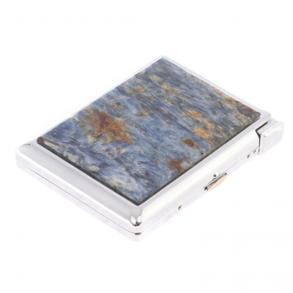 Портсигар на 20 сигарет с зажигалкой камень кианит 124625