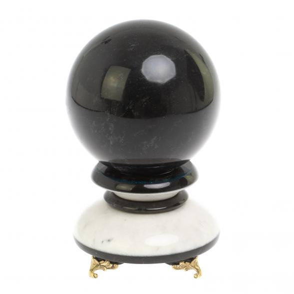 Шар &amp;quot;Антистресс&amp;quot; из черного мрамора 10,5 см на подставке 126888