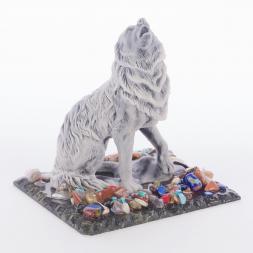 Сувенир "Волк воющий" из мрамолита