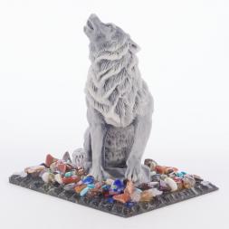 Сувенир "Волк воющий" из мрамолита