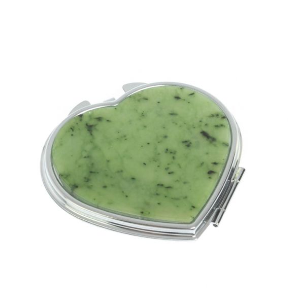 Зеркало карманное &amp;quot;Сердце&amp;quot; из нефрита цвет серебро 128063