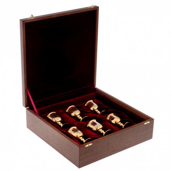 Набор рюмок для ликёра 6 шт на подносе Златоуст 122197