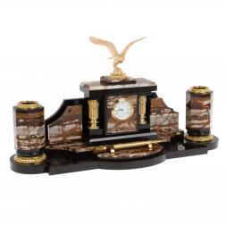 Настольный набор руководителя &amp;quot;Парящий орел&amp;quot; камень яшма