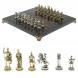 Шахматный набор &amp;quot;Римляне&amp;quot; доска 28х28 см змеевик, лемезит фигуры цвет золото-серебро 124854