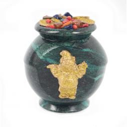 Сувенир &amp;quot;Горшок с гномом&amp;quot; змеевик