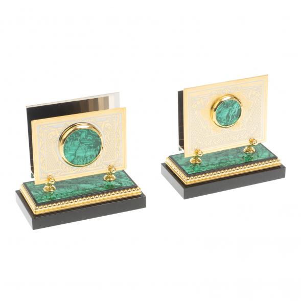 Настольный прибор &amp;quot;Орел&amp;quot; из малахита Златоуст 117886