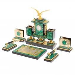 Настольный прибор "Орел" из малахита Златоуст