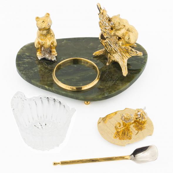 Медовница &amp;quot;Два медвежонка&amp;quot; из нефрита Златоуст 119363