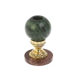 Подсвечник из бронзы "Шар" змеевик лемезит