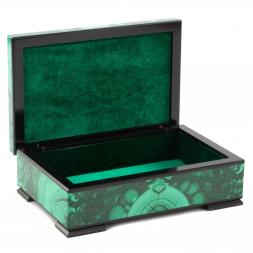 Малахитовая шкатулка "Классическая" 14х9х4,5 см