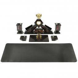 Письменный набор &amp;quot;Гербовый&amp;quot; из яшмы с настольным ковриком