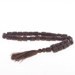 Четки из коричневого обсидиана 33 бусины цилиндр