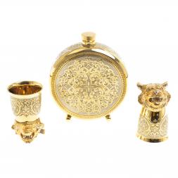 Подарочный набор "Тигр" фляжка и 2 стопки перевертыша Златоуст