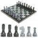 Настольная игра Шахматы Шашки Нарды 3 в 1 из камня мрамор змеевик 123806