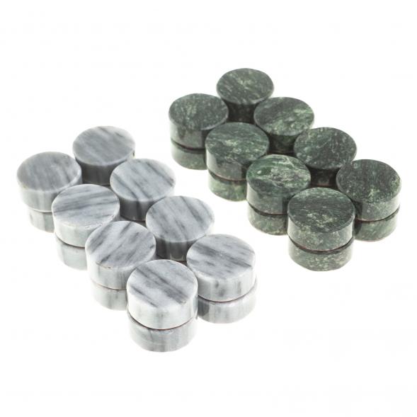 Настольная игра Шахматы Шашки Нарды 3 в 1 из камня мрамор змеевик 123806