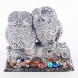 Сувенир &amp;quot;Две совы на ветке&amp;quot; из мрамолита