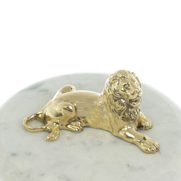 Шкатулка круглая &amp;quot;Лев&amp;quot; из мрамора 129129