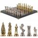 Настольные шахматы &amp;quot;Средневековые рыцари&amp;quot; доска 44х44 см из камня лемезит 120710