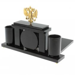 Письменный набор с часами &amp;quot;Герб РФ&amp;quot; из яшмы