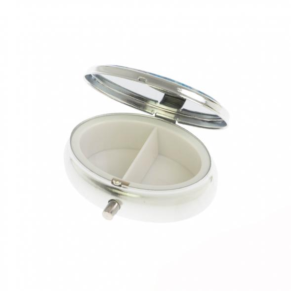 Таблетница овальная на 2 отделения камень иркутский лазурит  5,5х4,5х2 см 129901