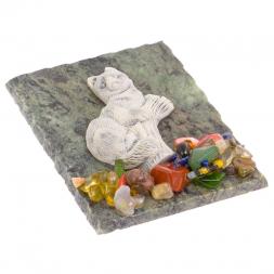 Магнит "Соболь на бревне" змеевик мрамолит