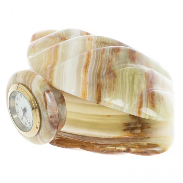 Часы «Ракушка» из оникса 10×10×5,5 см (3) 126435