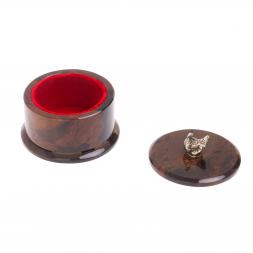 Шкатулка &amp;quot;Певчая птица&amp;quot; коричневый обсидиан 7,5х7,5х7,5 см